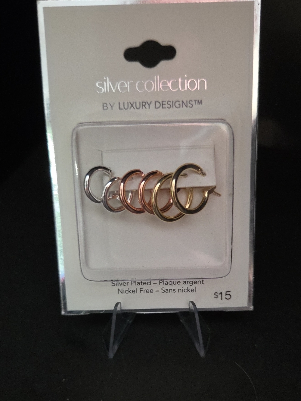 Silver Collection Mixed Metal Hoop Earring Set by